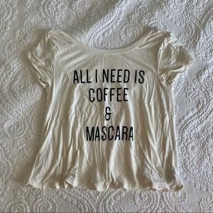 “All I need is coffee and mascara” Aerie crop top